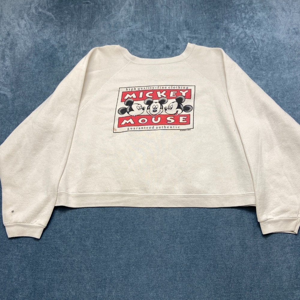 VTG Disney Unlimited Mickey Mouse Jerry Leigh Cropped Sweatshirt Womens Large